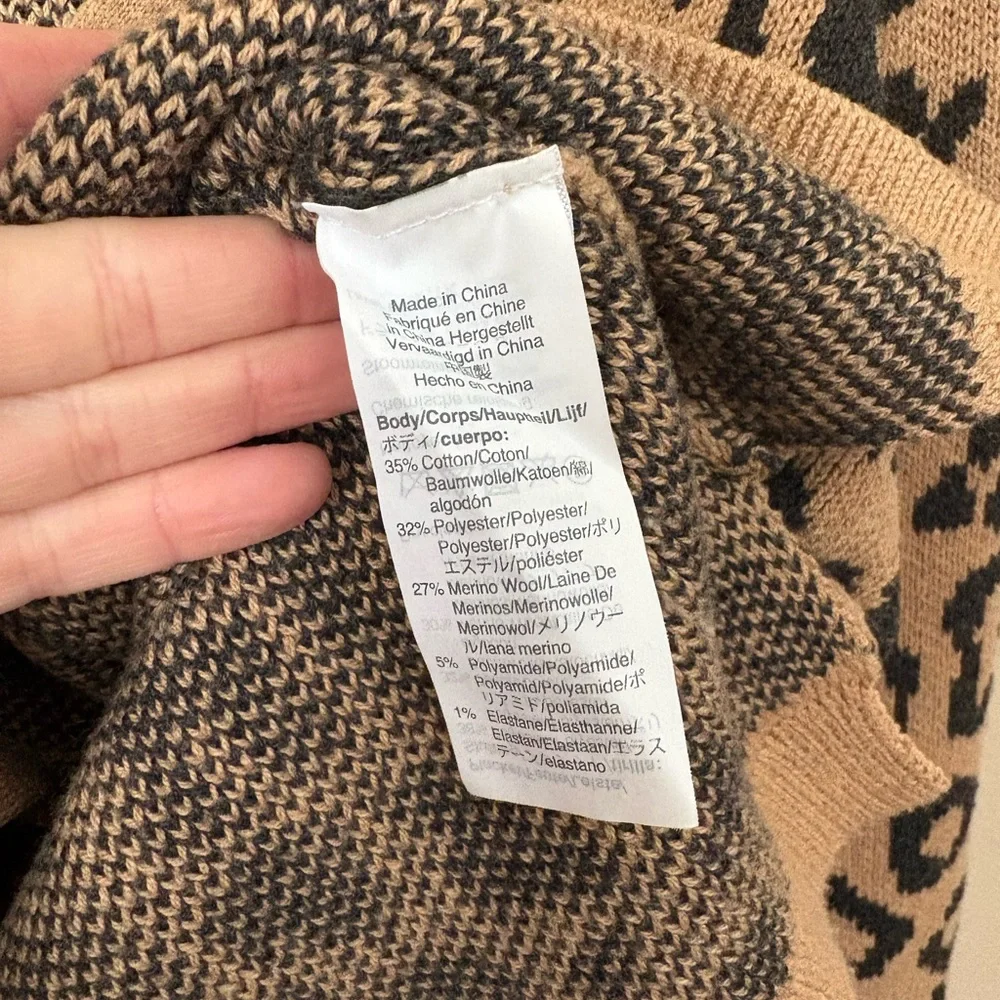 J. Crew Leopard Print Cardigan in Tan and Black
